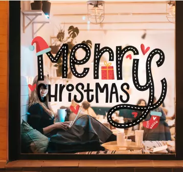 Fenster Sticker Frohe weihnachten stickerei - TenStickers