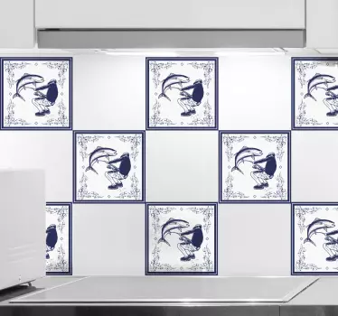 Fisch aufkleber angler beim fangen von fischen - TenStickers
