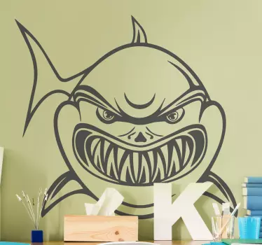 Fisch Aufkleber Einfarbiger wütender hai - TenStickers