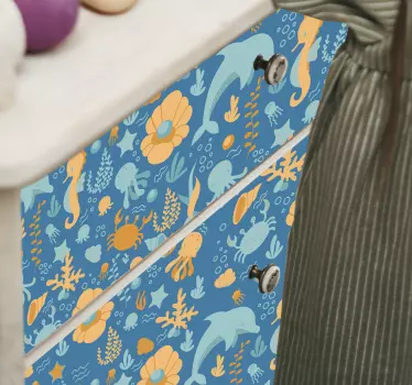 Fisch aufkleber unterwasserleben muster - TenStickers