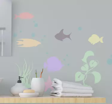 Fisch aufkleber unterwasserlebensszene - TenStickers