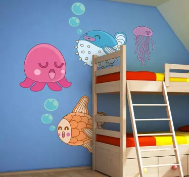Fische Unterwasser Aufkleber - TenStickers