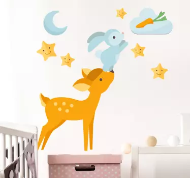 Fliegender Hase Aufkleber - TenStickers