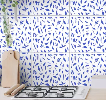 Fliesenaufkleber botanisches blattdesign - TenStickers