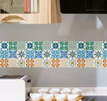 Fliesenaufkleber buntes fliesenmuster - TenStickers