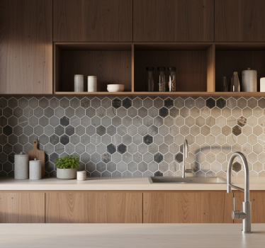 Fliesenaufkleber dunkles hexagonales marmor - TenStickers
