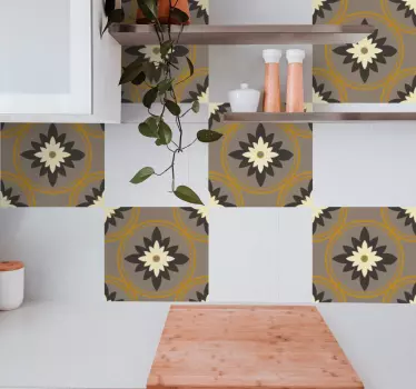 Fliesenaufkleber florales geometrisches muster - TenStickers