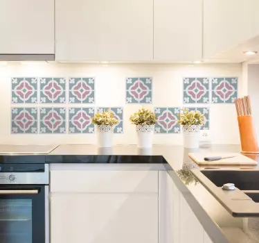Fliesen Aufkleber florales Muster - TenStickers