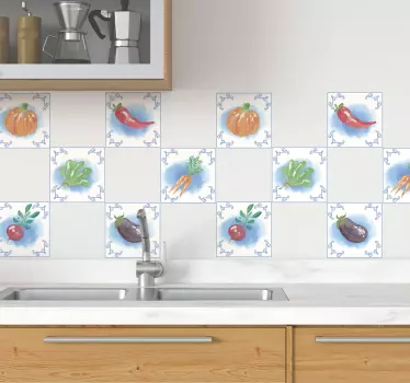 Fliesen Aufkleber frisches Gemüse - TenStickers