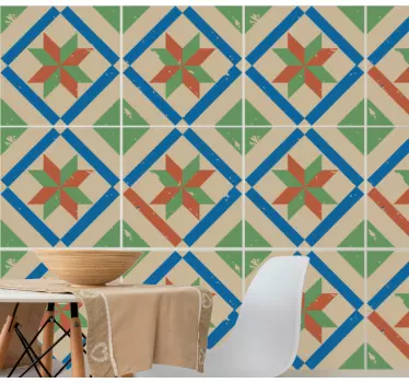 Fliesenaufkleber geometrische blumenanordnung - TenStickers