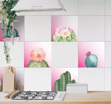 Wandtattoo Küche Wohnzimmer Kaktus Arten - TenStickers