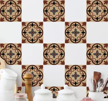 Fliesenaufkleber kompliziertes, kunstvolles muster - TenStickers