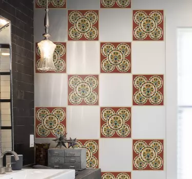 Fliesenaufkleber lebendige blumenmosaike - TenStickers