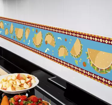 Fliesenaufkleber mit buntem taco-muster - TenStickers