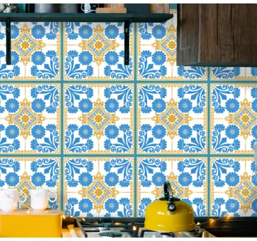 Fliesenaufkleber mit floralem muster - TenStickers