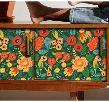 Fliesenaufkleber mit lebhaftem blumenmuster - TenStickers