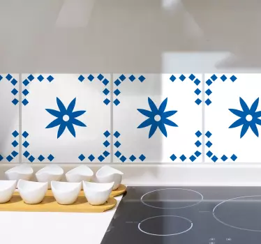 Fliesenaufkleber mit ornamentalem botanischen motiv - TenStickers