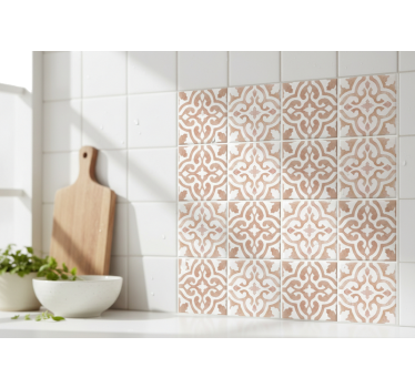 Fliesenaufkleber pink wiederholendes mediterranes design - TenStickers