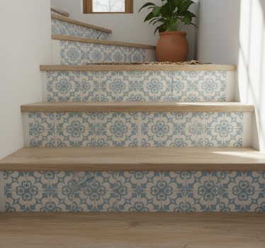 Fliesenaufkleber retro blaues ornament - TenStickers