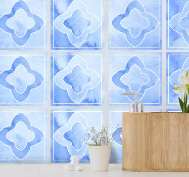 Fliesenfolie Mosaikschattierungen von blauen fliesen - TenStickers