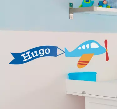 Personalisierbares Wandtattoo Flugzeug Kinder - TenStickers