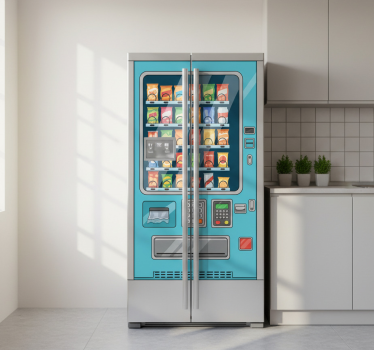 Folie kühlschrank blaue verkaufsmaschine - TenStickers