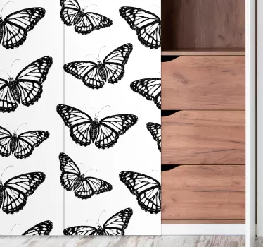 Folie kühlschrank elegantes schmetterlingssymbol - TenStickers
