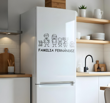 Folie Kühlschrank familienmitglieder mit ihren namen - TenStickers