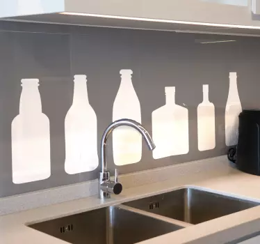 Folie kühlschrank flaschen-silhouetten kollektion - TenStickers