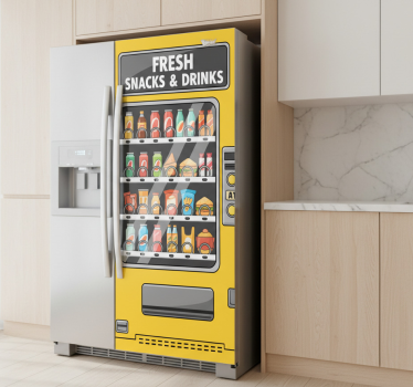 Folie kühlschrank gelbe verkaufsmaschine - TenStickers