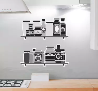 Folie kühlschrank küchenregal gläser - TenStickers