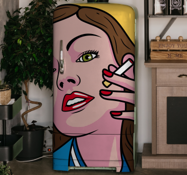 Kühlschrank Folie vintage pop-art-gesicht - TenStickers