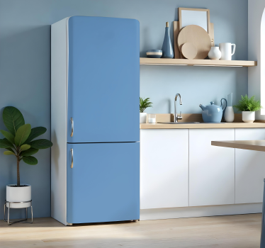Kühlschrank Folie einfarbig Blau - TenStickers