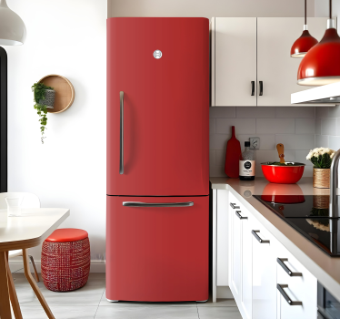 Kühlschrank Folie voll rot - TenStickers