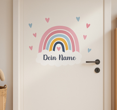 Folie Tür regenbogen mit namen - TenStickers