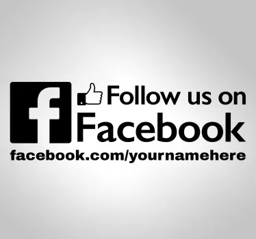 Follow us on Facebook Personalisiert Schaufenster Aufkleber - TenStickers