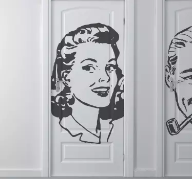 Frau der 1940er Jahre kreativer Türaufkleber - TenStickers