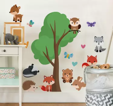 Fröhliche waldtiere wildtieraufkleber - TenStickers