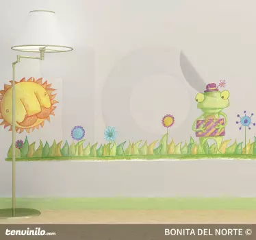 Frosch auf Wiese Aufkleber - TenStickers
