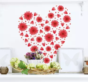 Frühlingsherz Liebe Wandtattoo - TenStickers