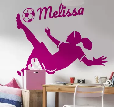 Fußballspielerin mit Namen Wandtattoo Jugendzimmer - TenStickers