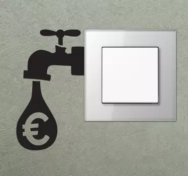 Geld Wassertropfen Wandtattoo Wohnzimmer - TenStickers