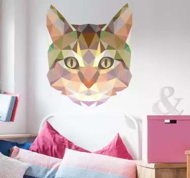 Geometrische Katze Aufkleber - TenStickers