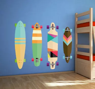 Geometrische Skateboards Sticker - TenStickers