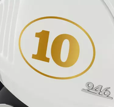 Goldene Nummer Autoaufkleber - TenStickers