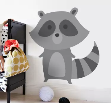 Grauer Waschbär Aufkleber - TenStickers