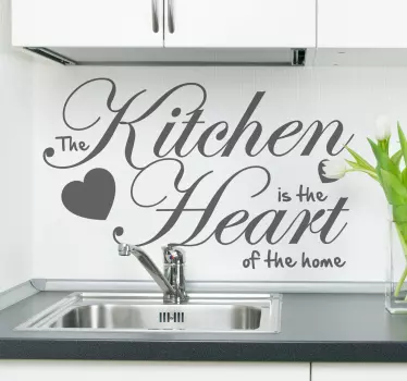 Wandtattoo Küche Heart of Home Aufkleber - TenStickers