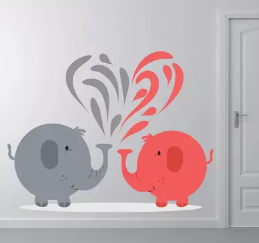 Herz Elefanten Sticker - TenStickers