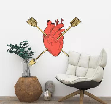 Origineller Aufkleber Herz Zeichnung San Valentinstag - TenStickers