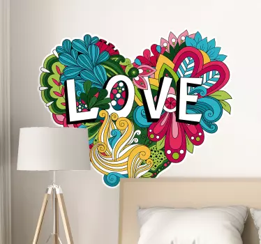 Herz Sticker Liebe blume - TenStickers